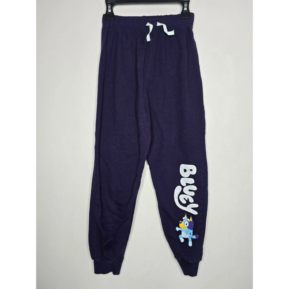 Bluey Sweatshirt Joggers Set Girls Boys 7/8 Long Sleeve Blue Gray Graphic Outfit